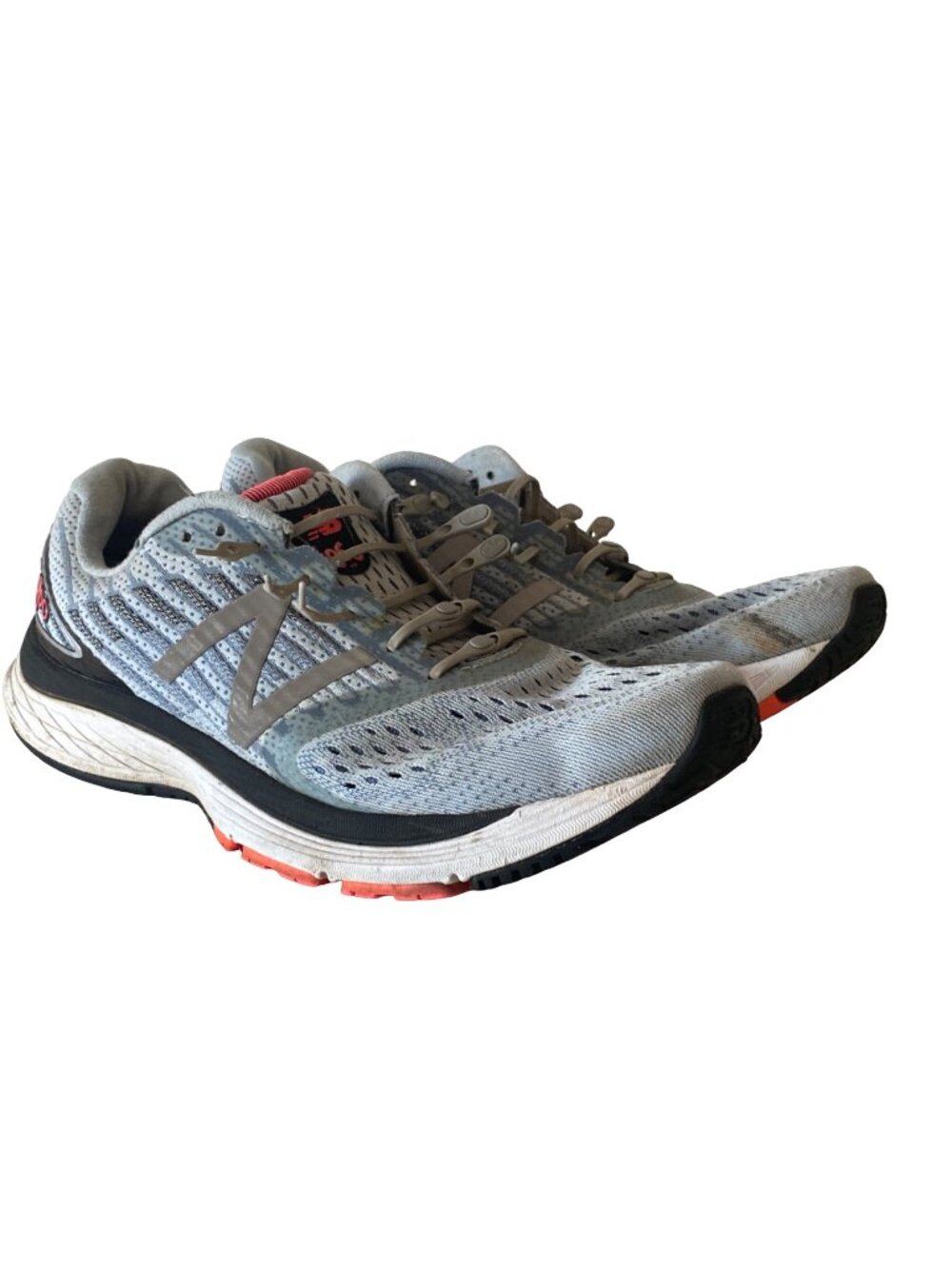 Women's New Balance W860BP9 Blue Coral Running Shoes Size 10 Gray Hickies Ties